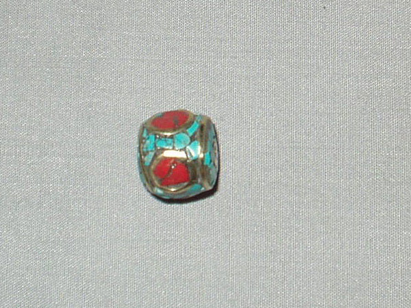 Tibetan Turquoise Coral Beads - Brass Beads